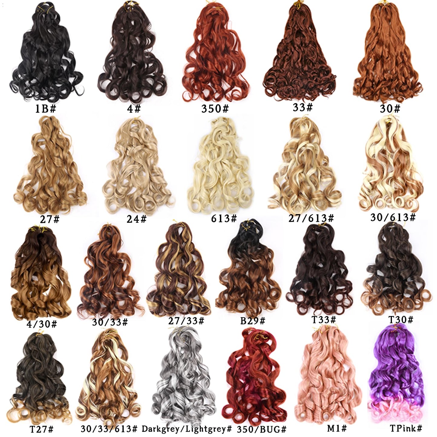 Amir Hair 8 packs French Curly Braiding Hair 20 Inch Loose Wave Braiding Hair Pre Stretched Synthetic Hair Extensions (30-33#)