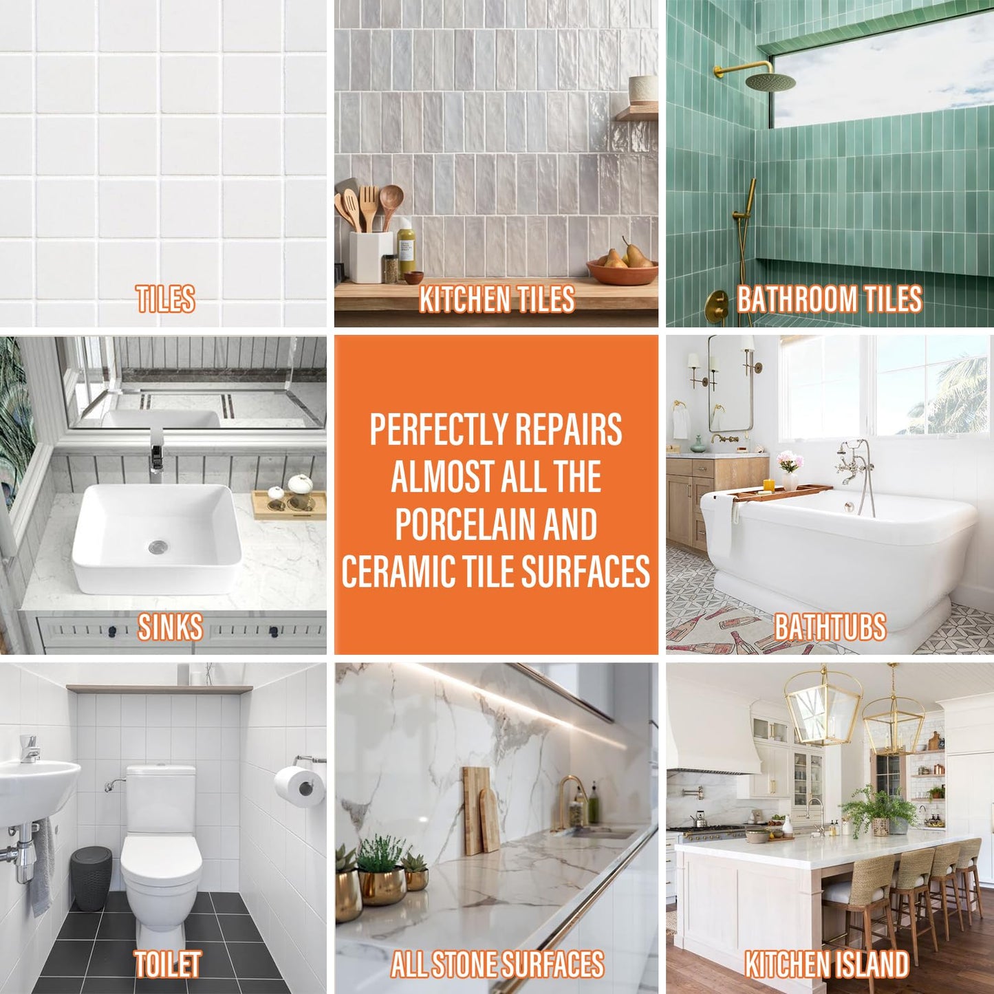 Ankita Ceramic Tile Repair Kit (Beige/White Kit), Tile Repair Kit with Super Strong Adhesion, Floor Cracked Tile Filler for Cracks, Chips, Holes on Ceramic, Porcelain, Acrylic, Fiberglass, Enamel