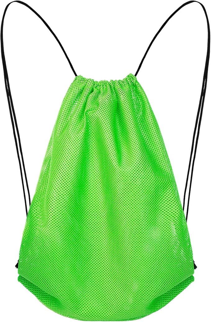 Mesh Drawstring Backpack Bag Multifunction Mesh Bag for Swimming, Gym, Clothes (Fruit Green)