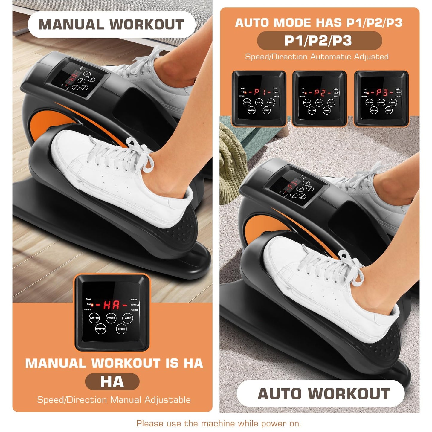 ANCHEER Under Desk Elliptical, Electric Ellipse Leg Exerciser While Sitting for Seniors Adults, Quiet Portable Motorized Seated Foot Pedal Exerciser with Remote Control for Home Office Use