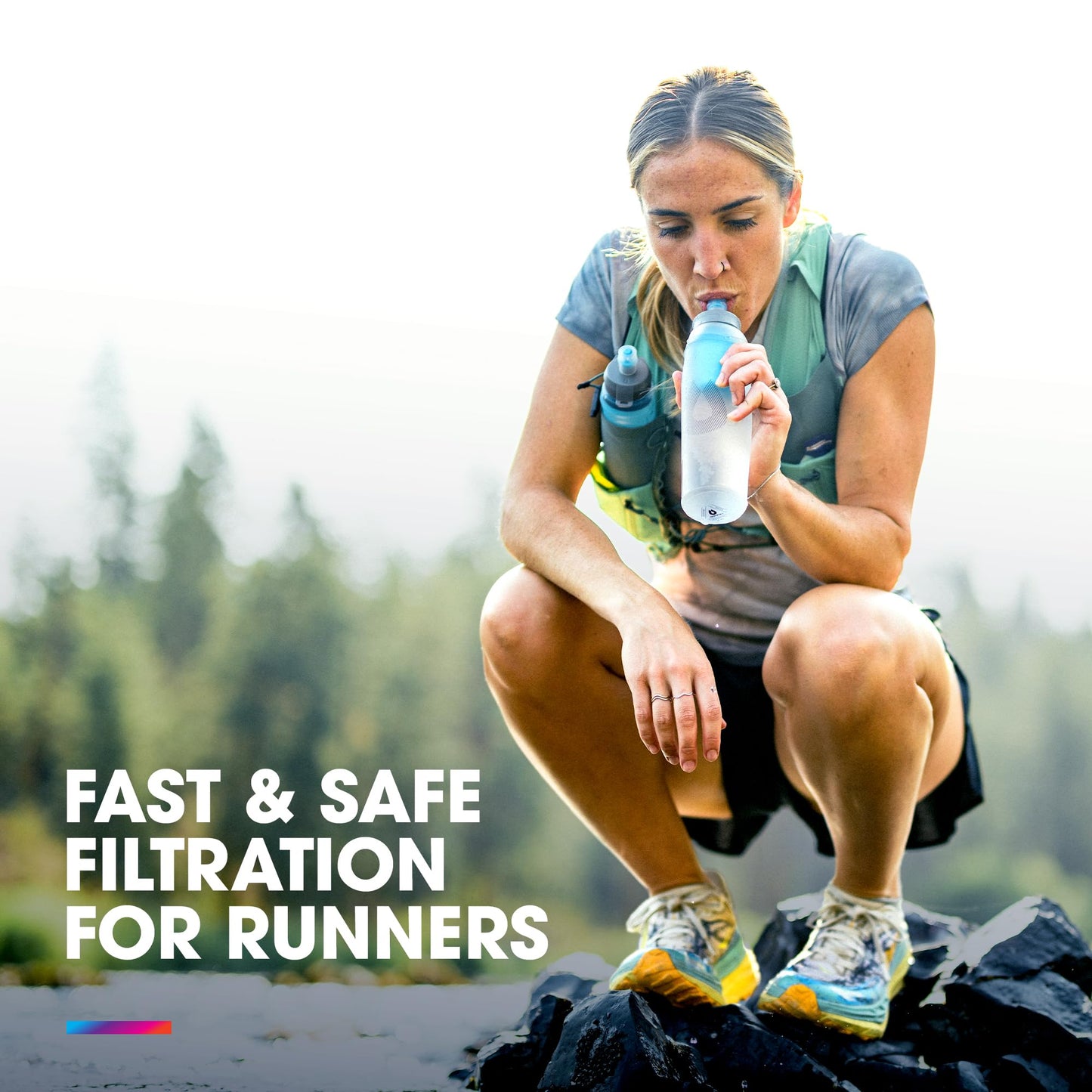 HydraPak UltraFlask+ Filter Cap - Water Filtration Accessory - Fast Flow - Perfect for Trail Running, Hiking Endurance Sports, Camping, Travel and Emergency Preparedness