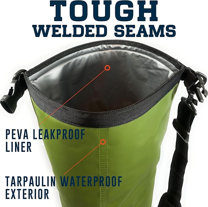 Insulated Dry Bag Floating Cooler – 10L / 15L / 25L Roll Top, Leak Proof, Waterproof, Collapsible, with Padded Shoulder Strap - Perfect for Kayaking Fishing Beach