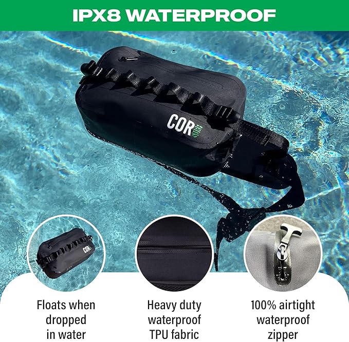 Waterproof Waist Pack 2.5L | Waterproof Belt Bag with Wide, Comfortable Waist Strap, Floating Waterproof Fanny Pack for Travel, Fly Fishing, Beach, Swimming, Paddleboarding, Kayaking (Dark Blue)