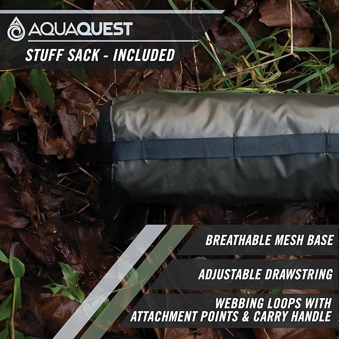 AquaQuest Safari Camping Tarp - Lightweight Durable Rain Fly - Waterproof Camping Essentials for Hiking, Backpacking & Hammock, 13 x 10 ft, Olive Drab