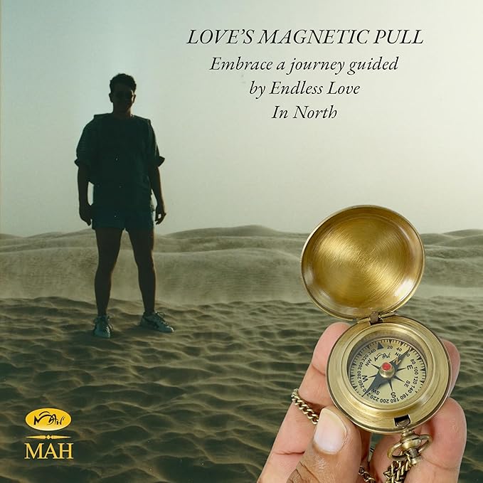 Backpacking Navigation Handmade Brass Personalize Compass for Best Man Get Well Hiking Camping Hunting Trekking Sailing Adventure Travelling Graduation Day Birthday Gifts for Son Back to School