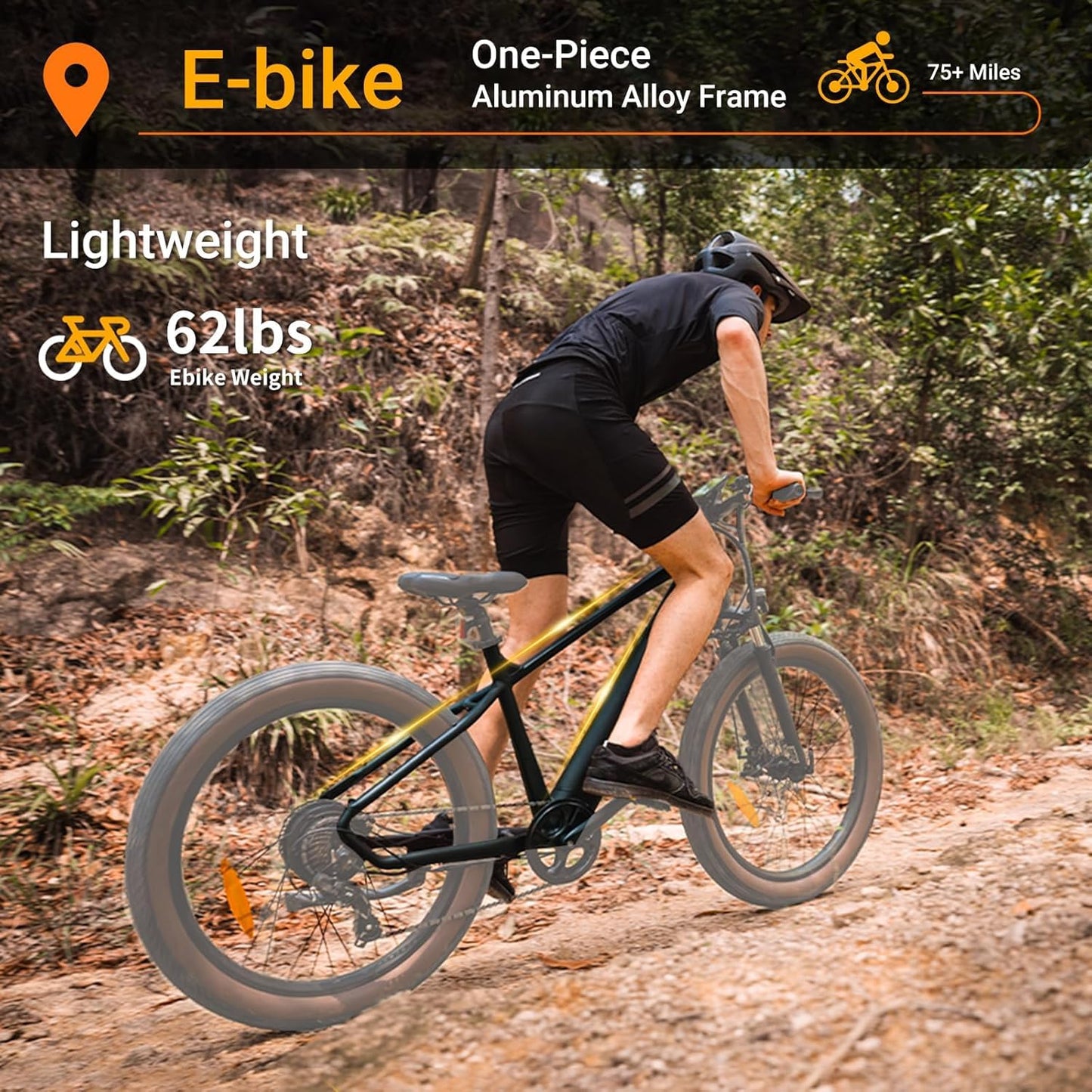 BENIFORE C26 Electric Bike for Adults 1400W Peak, 28MPH 72 Miles 48V 720Wh Removable Battery Electric Mountain Bike, 26"*3.0" Fat Tire Mountain Ebikes with Hydraulic Suspension, UL Certified