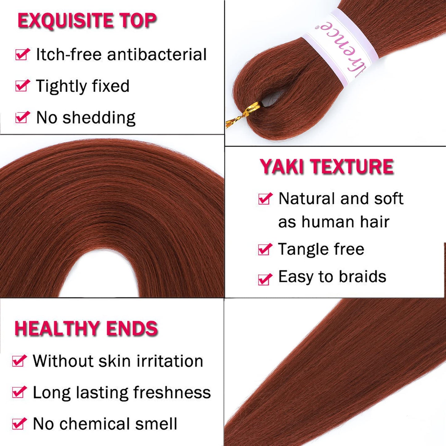 Alrence Pre Stretched Braiding Hair Long Braid 18 Inch 8 Packs Professional Braiding Hair Extensions Synthetic Crochet Twist Braids (18 Inch, 350#)