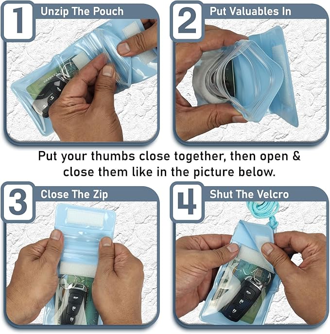 Waterproof Car Key FOB Pouch Submersible Dry Bag Holder for ID Credit Cards Cash Keys Case Swim Surf Floating Wallet