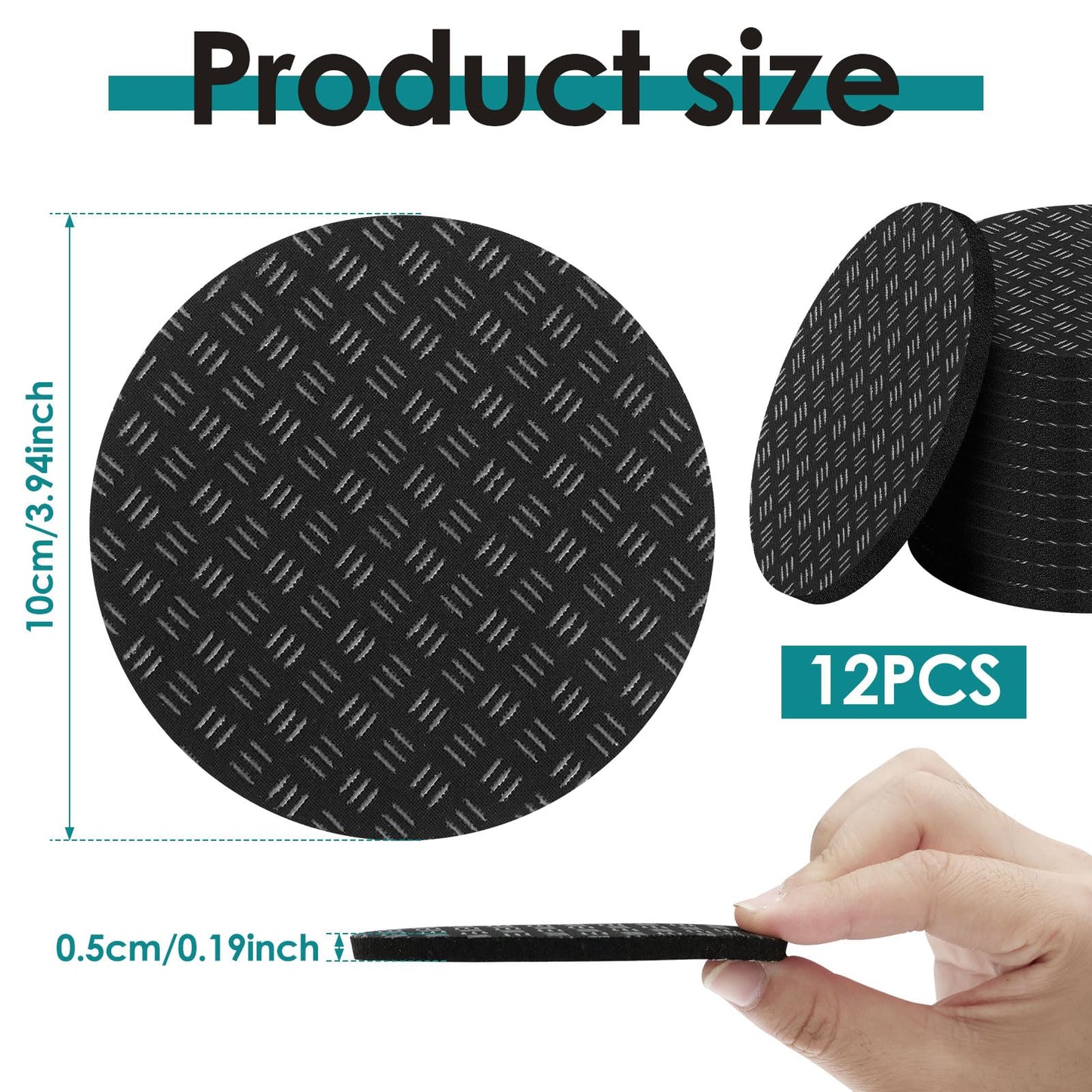 12Pcs Treadmill Mat Pads Anti-Slip Treadmill Pad Washing Machine Pad Noise Reduction Furniture Pads for Floor Protection Chair Legs Furniture Exercise Bike Home Gym Station 10 * 10 * 0.5cm
