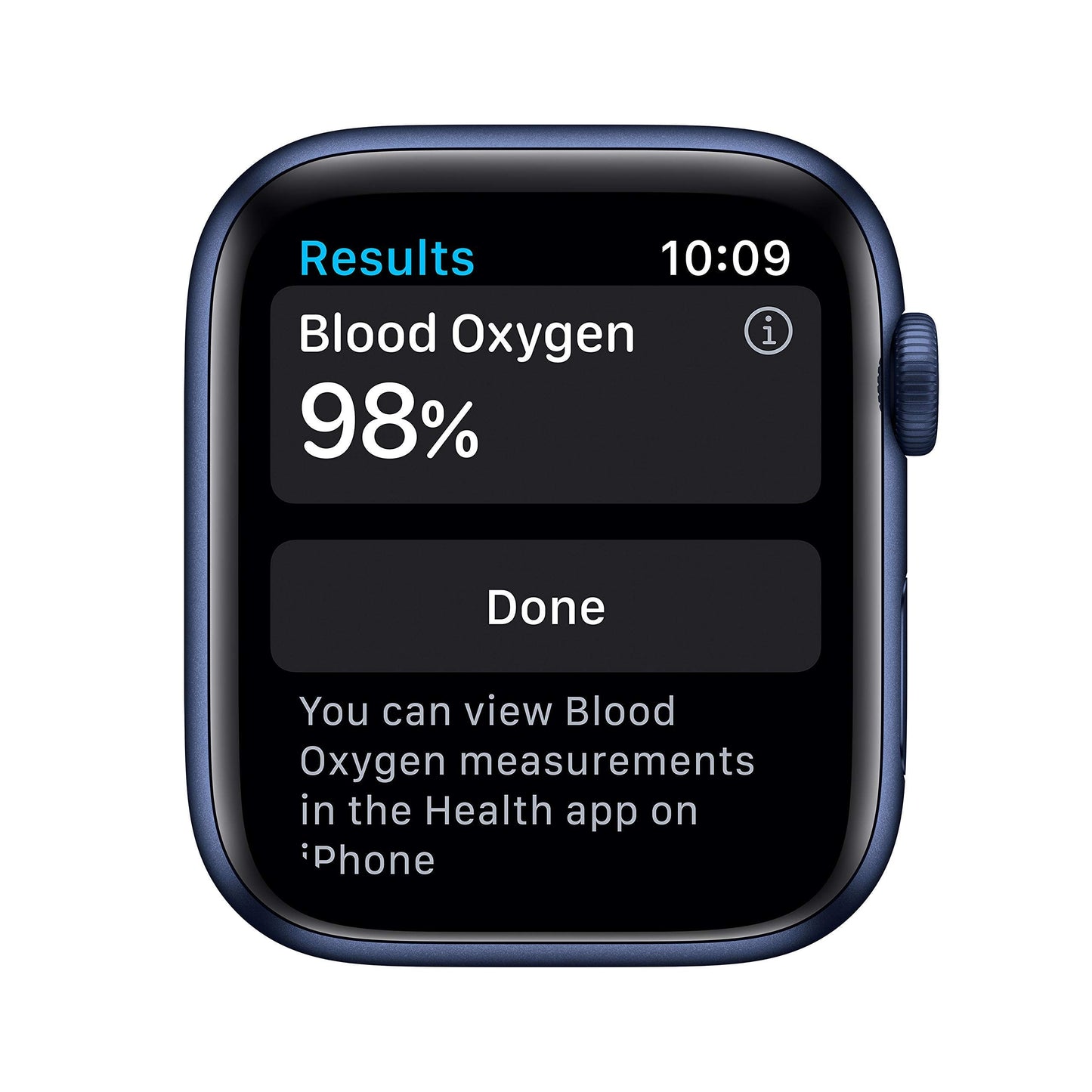 Apple Watch Series 6 (GPS, 44mm) - Blue Aluminum Case with Deep Navy Sport Band (Renewed)
