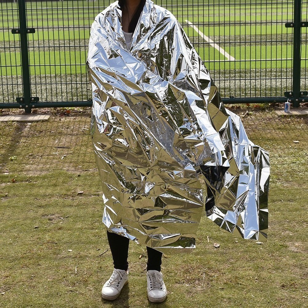 Science Purchase 20 Pack Emergency Mylar Thermal Blankets, 54" x 84", Silver,Large, 73MYLARPK20