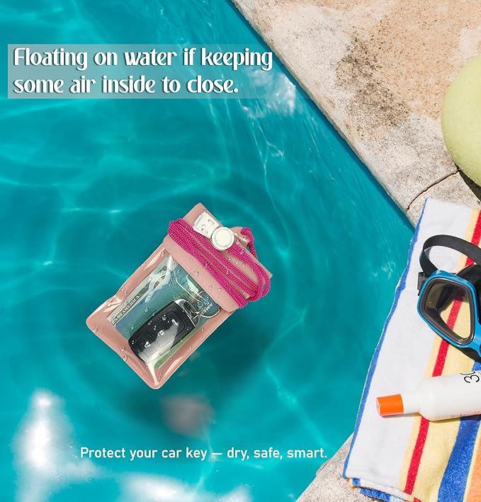 Waterproof Car Key FOB Pouch Submersible Dry Bag Holder for ID Credit Cards Cash Keys Case Swim Surf Floating Wallet