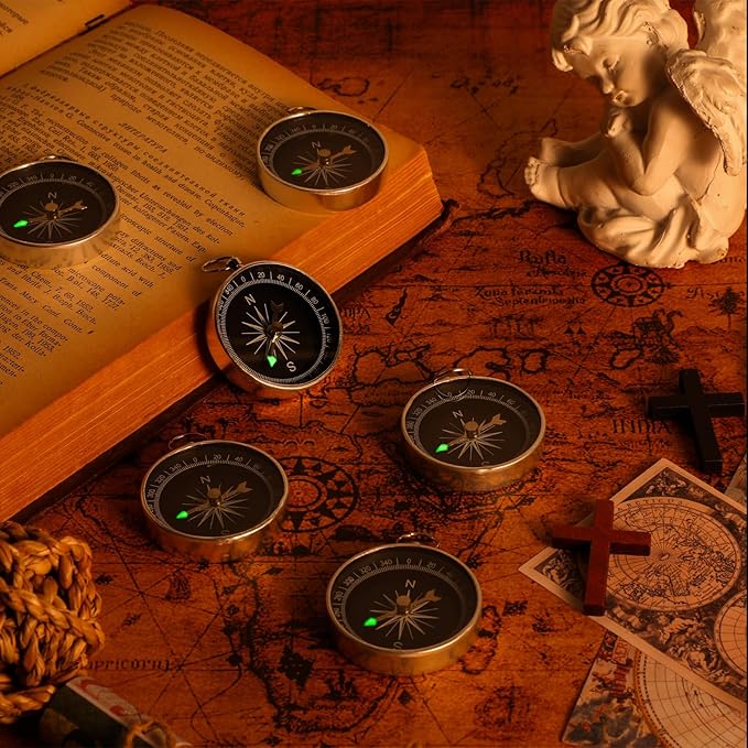 Fumete Christian Gift Compasses Hiking Scripture Religious Bible Vintage Church Sunday School Gift for Student Teacher