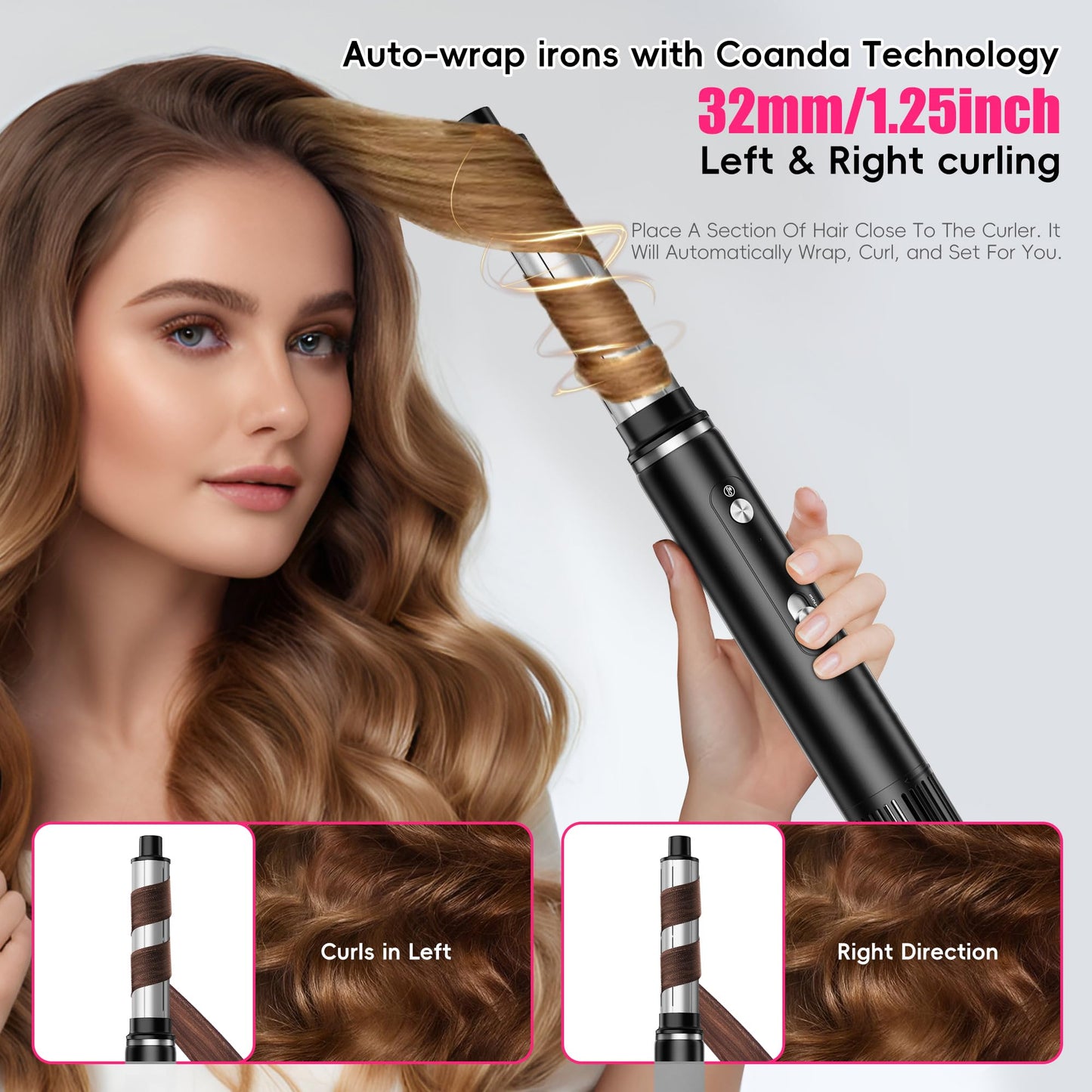 SKIMI Hair Dryer Brush and Blow Dry Brush, Multi-Hot Air Styler with 110000RPM Brushless Motor, Hot Air Brush for Fast Drying Curling Volumizing Straightening&Styling, High-Speed (Black&Silver)
