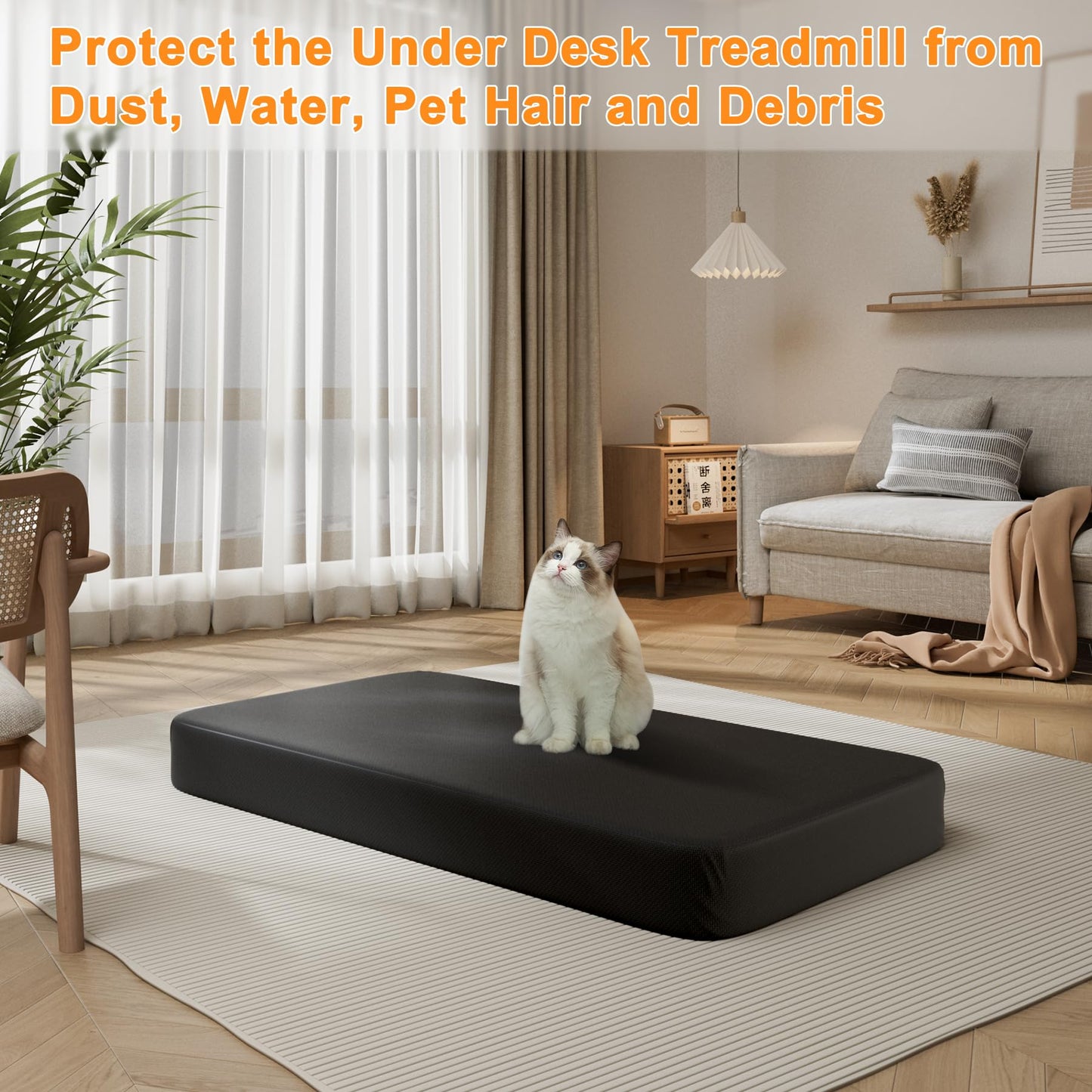 Walking Pad Cover, Under Desk Treadmill Coverfor Home, Waterproof and Dustproof Under Desk Treadmill Cover Fit for 48-56 in Portable Folding Treadmill and Office Under Desk Walking Treadmill