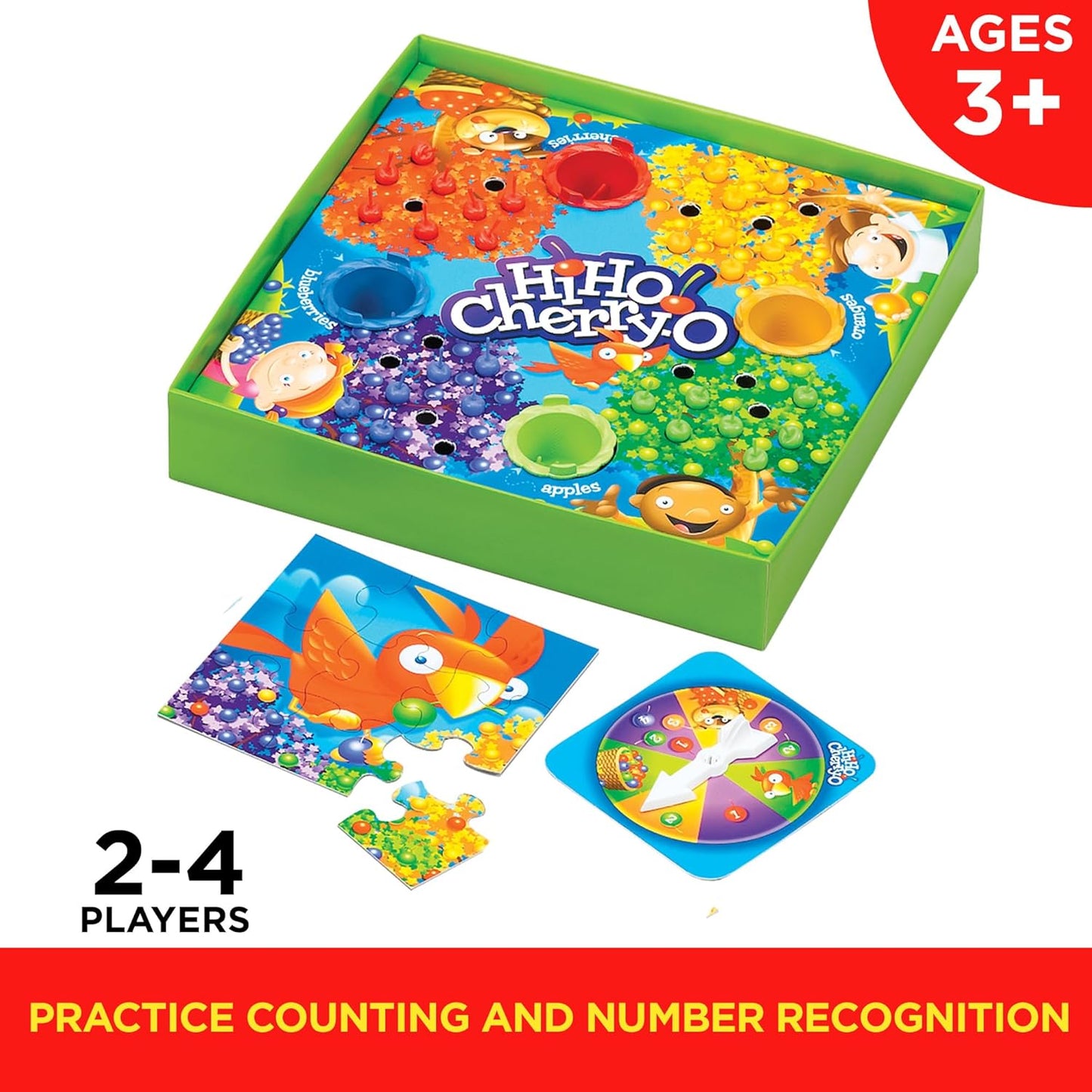 Hasbro Gaming Hi Ho Cherry-O Board Game for 2 to 4 Players Kids Ages 3 and Up (Amazon Exclusive)
