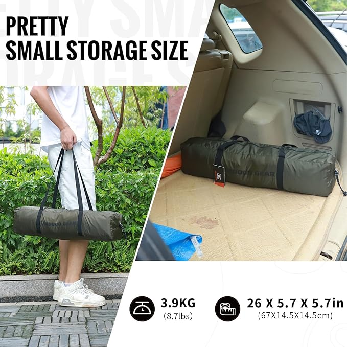 Extra Large Car Awning Camping Tarp for SUV, 19 x 13.3 x 8.6 FT, Waterproof Tailgate Awning for Camping,Van,MPV,Jeep