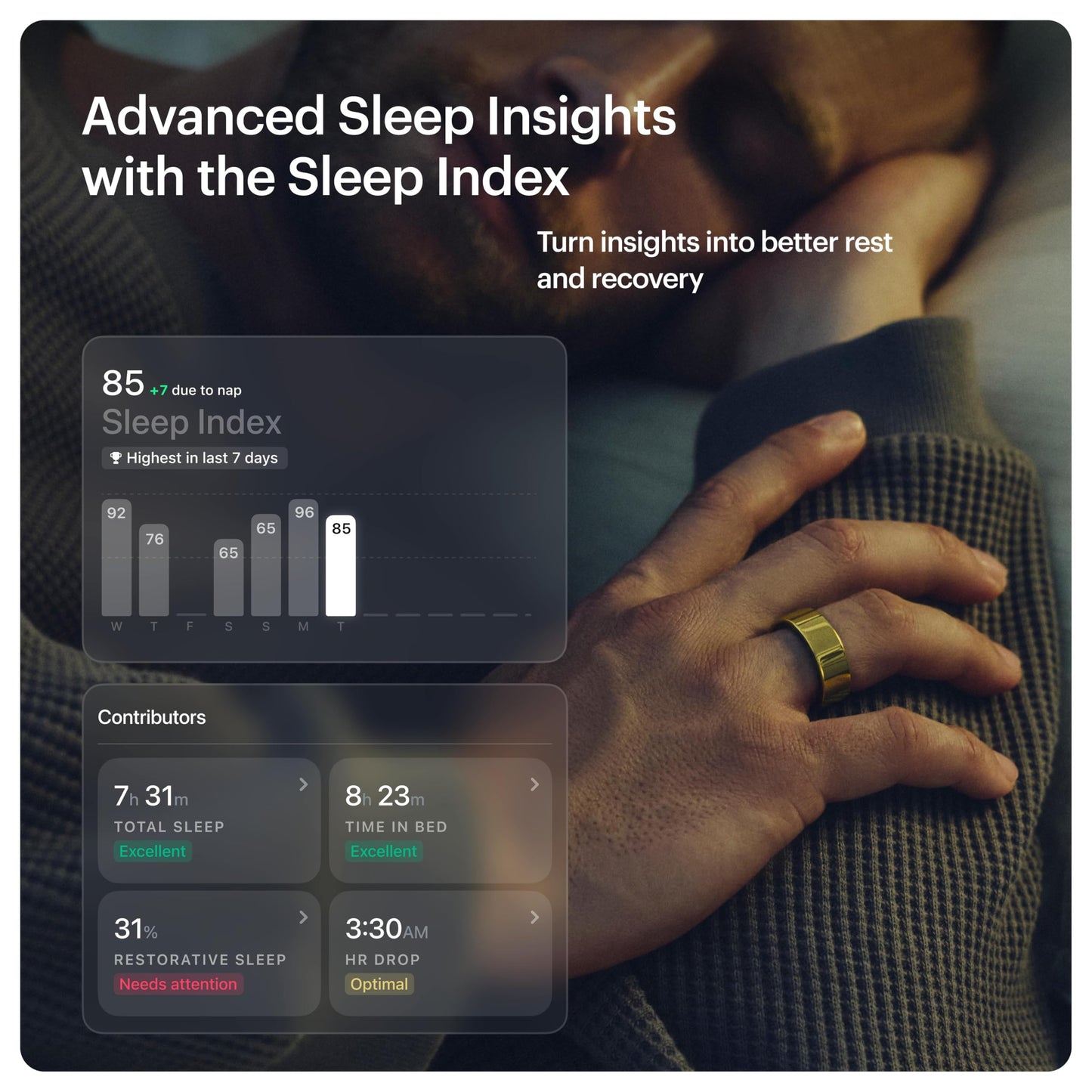 ULTRAHUMAN Ring AIR-Smart Ring Health Tracker, Size First Sizing Kit,Sleep Tracker,Smart Ring for Men/Women,Fitness Tracker (Made in India, Bionic Gold, 8)