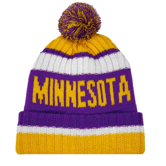 aoenbork Minnesota Beanie Knit Hat with Pom Winter Cuffed Cap Sport Fans Gift