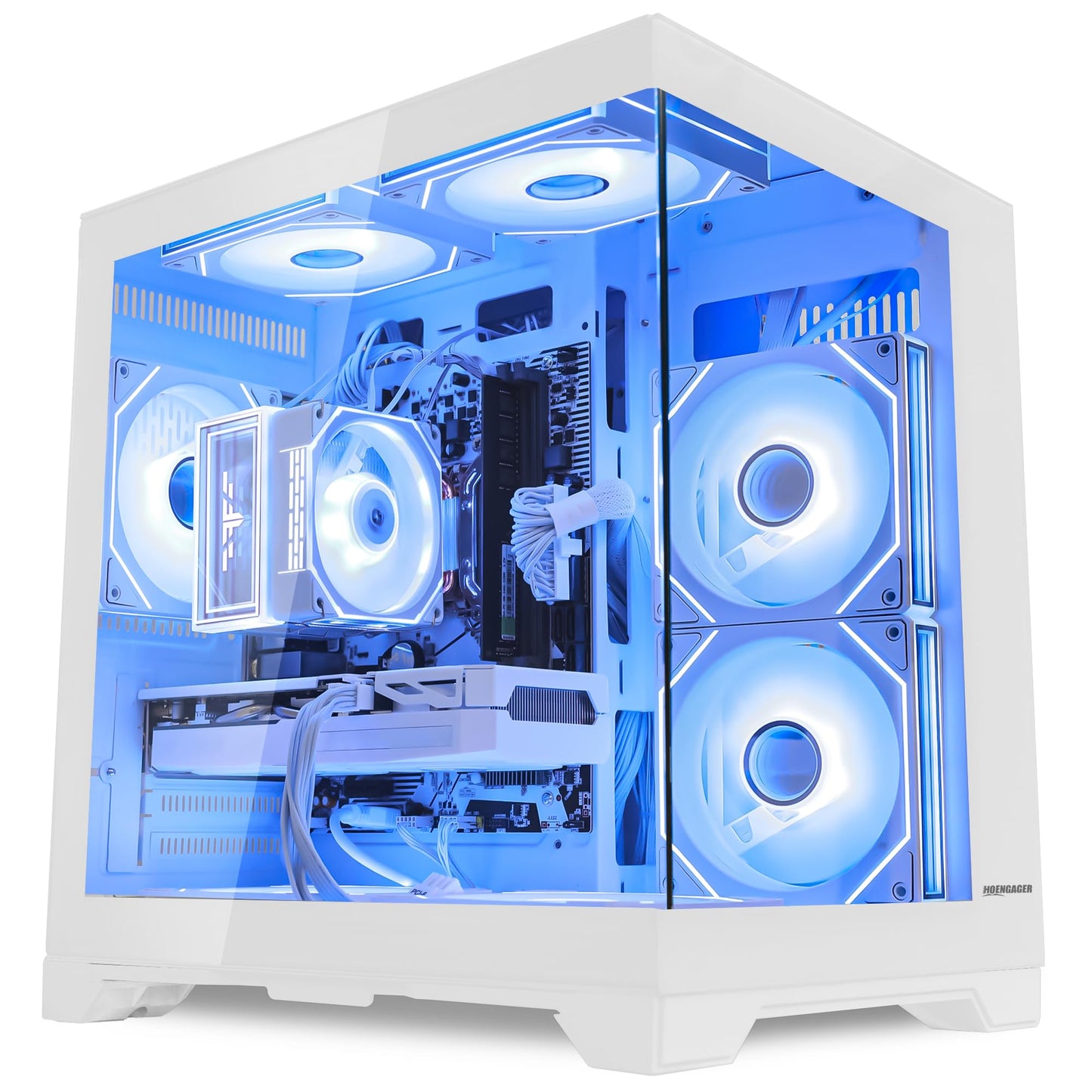 HOENGAGER Gaming PC Desktop Intel Core i5-13400F 2.5-4.4 GHz 10 Core, GeForce RTX 5060 8GB DLSS 4 GDDR7, 32GB DDR4 RAM 3200MHz,1TB PCIe SSD, Wi-Fi & Bluetooth,Windows 11 Pro, Tower RGB Computer-White