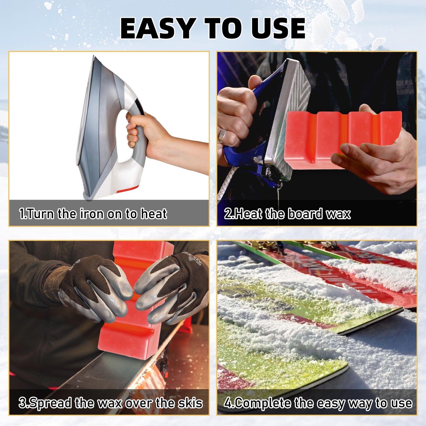 1.3 LB Large Snowboard Wax Universal Ski Wax Snow Block Wax, 7 x 3.5 in Snowboard and Ski Wax for Protecting The Ski and Snowboard Accessories