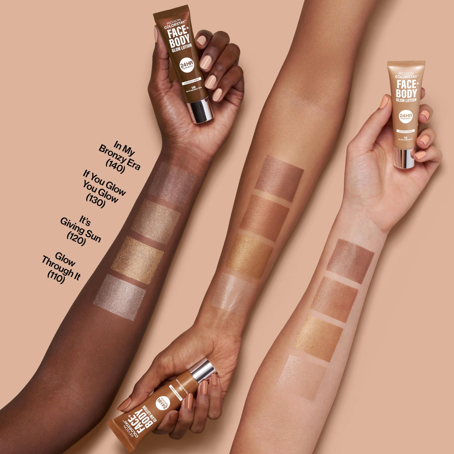 Revlon ColorStay Face & Body Glow Lotion, Hydrating Moisturizer, 24HR Hydration, Illuminating Luminizing Shimmer, 110 Glow Through It