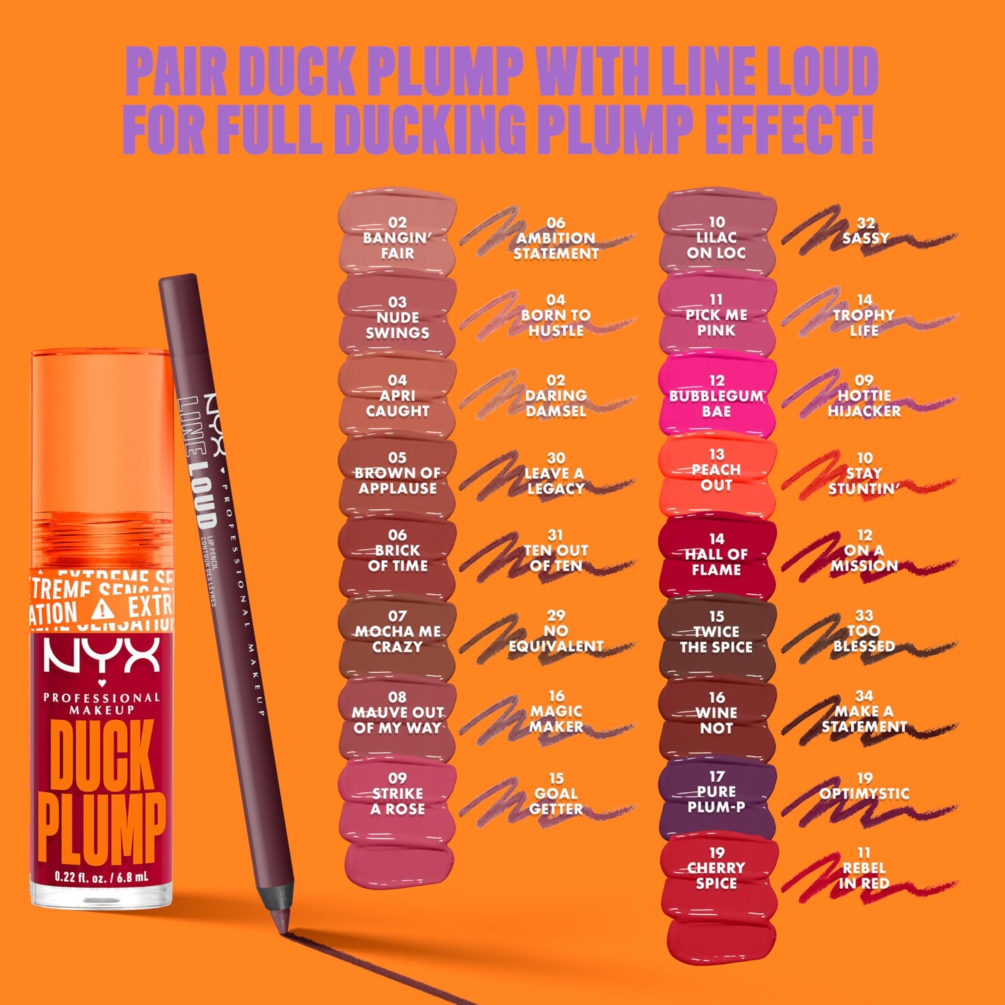 NYX PROFESSIONAL MAKEUP Duck Plump High Pigment Lip Gloss, Lip Plumper Gloss with Spicy Ginger - Strike A Rose