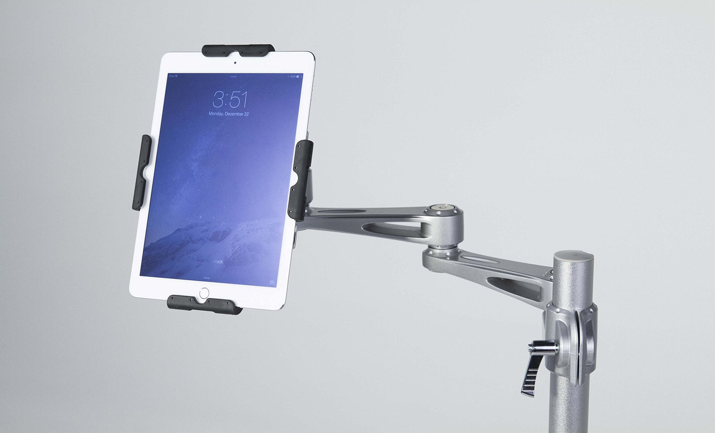 Standzout Medmount Mobile Secure Rolling Tablet Floor Stand for iPad Silver