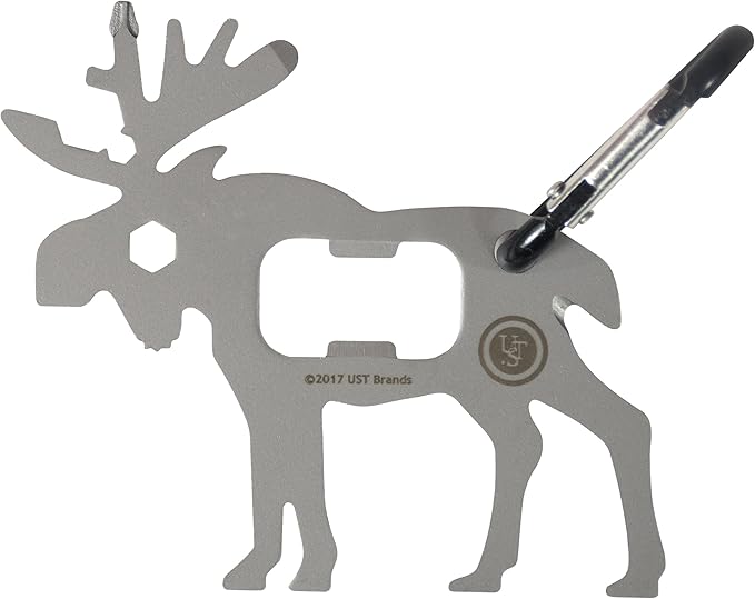UST Tool-a-Long Multi-Tool Carabiners with Durable, Compact Stainless Steel Construction for Hiking, Kayaking, Camping, Travel and Outdoor Survival