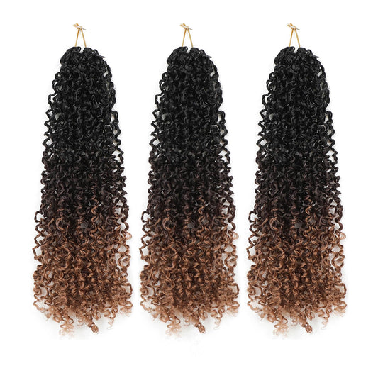 Aksice 14 Inch 3 Packs Yanky Twist Crochet Hair for Women Pre-looped Mini Twist Hair Bohemian Passion Twist Crochet Hair Boho Crochet Braids Synthetic (1B/4/30)