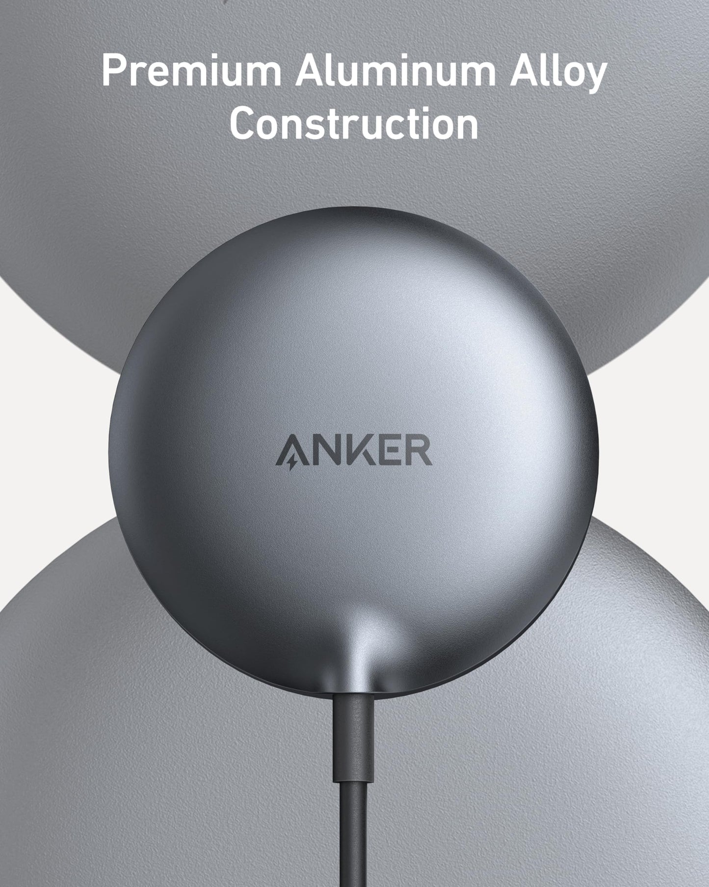 Anker MagSafe Charger Pad, MagGo iPhone 16 Wireless Charging Pad, Qi2 Certified 15W Wireless Charger, Compatible with iPhone 16/16 Plus/16 Pro/16 Pro Max/15/14/13/12 Series (Adapter Not Included)