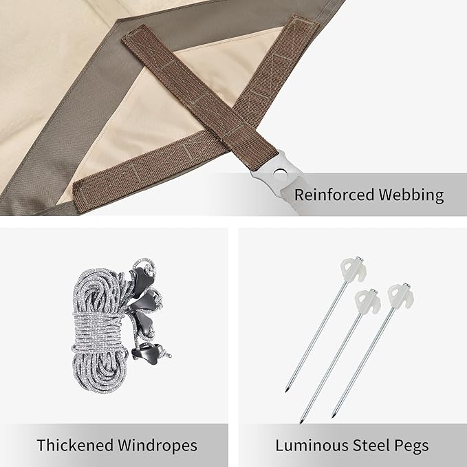 Naturehike Camping Tent Tarp,Camping Awning with Poles,Tent Canopy Rain Fly, Camping Sun Shelter for 8-10 Person Camping, Party, Picnic, Family Camping