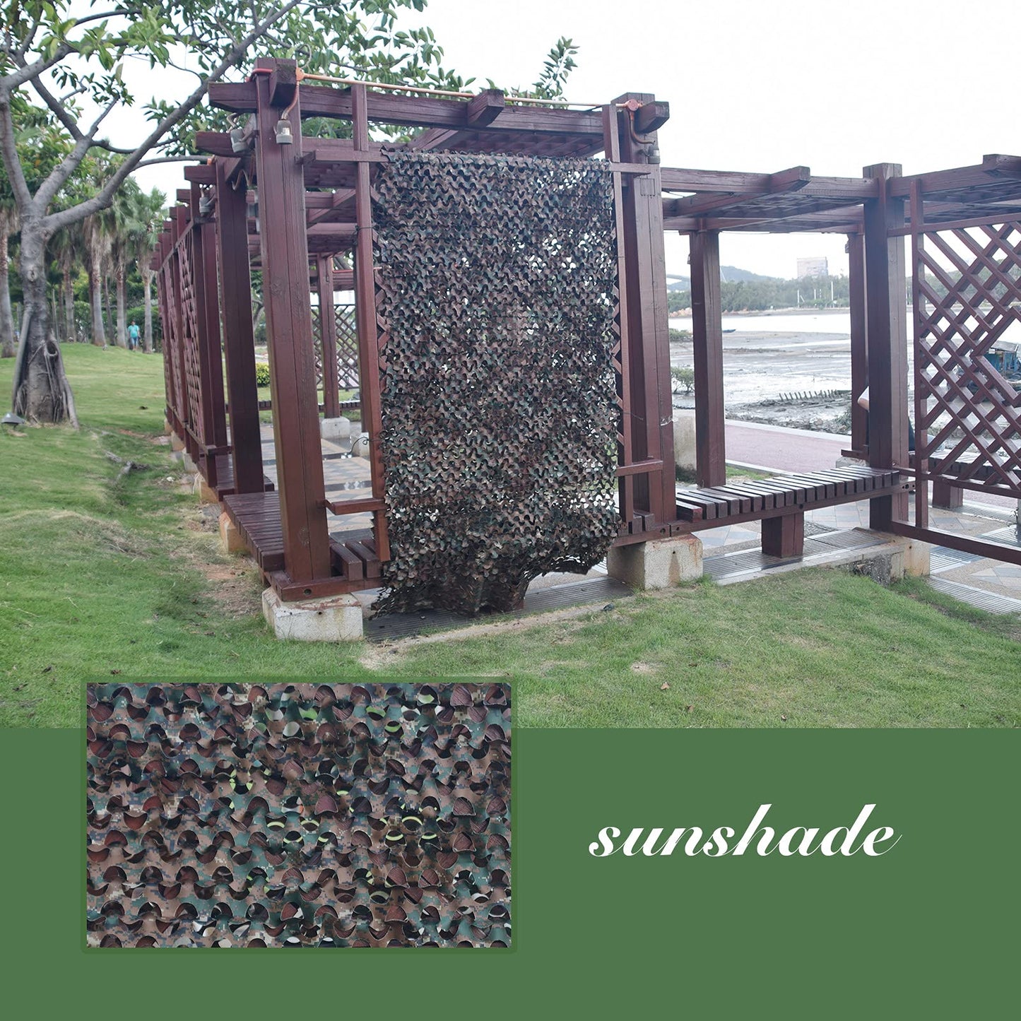 GRVCN Camo Netting Camouflage Net, Bulk Roll Sunshade Mesh Nets for Hunting Blind Shooting Military Theme Party Decorations