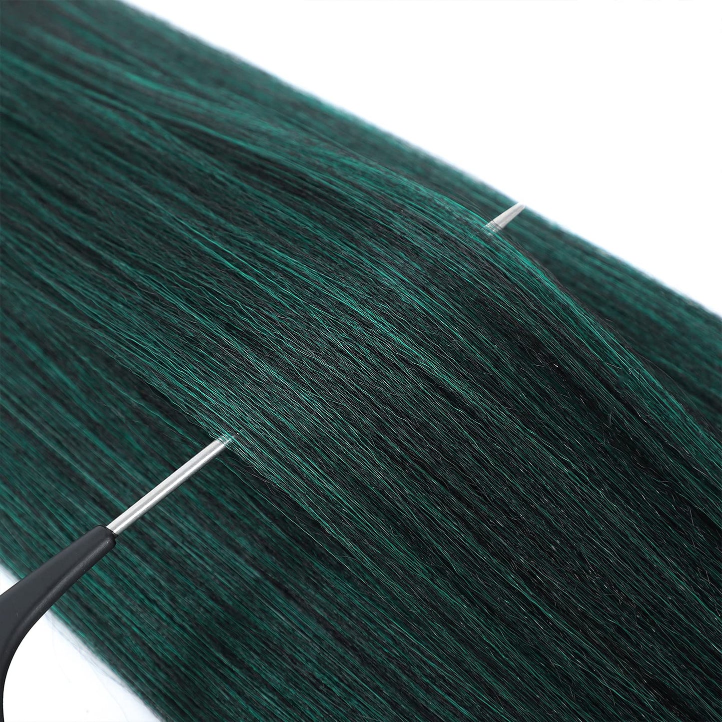Alrence Pre Stretched Braiding Hair Long Braid 30 Inch 8 Packs Professional Braiding Hair Extensions Synthetic Crochet Twist Braids (30 Inch, 1B/Green)