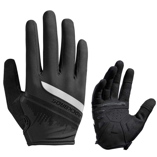 ROCKBROS Mountain Bike Gloves for Mens Cycling Glove Touch Screen Anti-Slip MTB Road Biking Gloves Breathable Full Finger Bicycle Gloves for Outdoor Sports