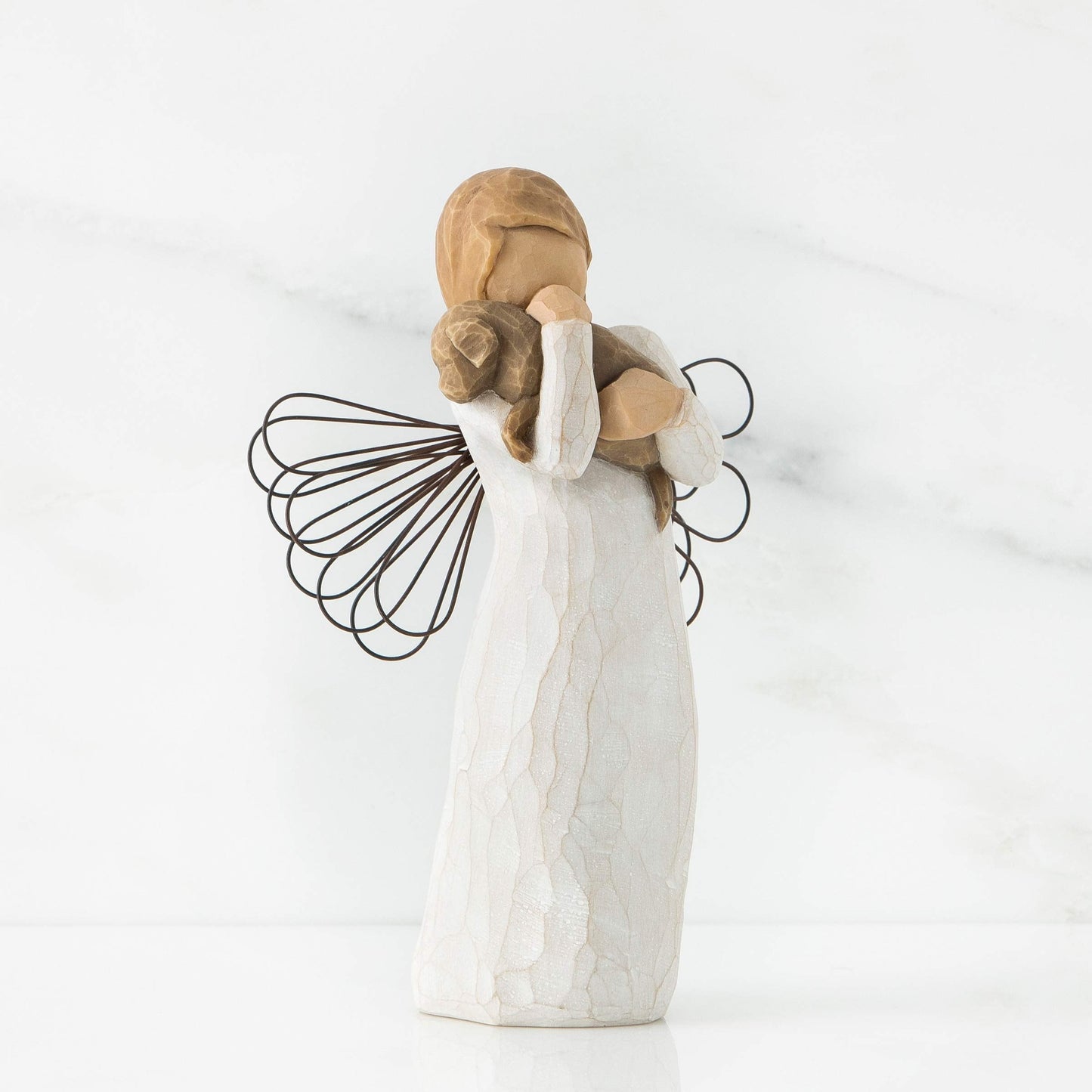 Willow Tree Angel of Friendship, for Those who Share The Spirit of Friendship, Angel Carrying Dog as Reminder of Loyal Pets and Friends, Present and Past, Sculpted Hand-Painted Figure