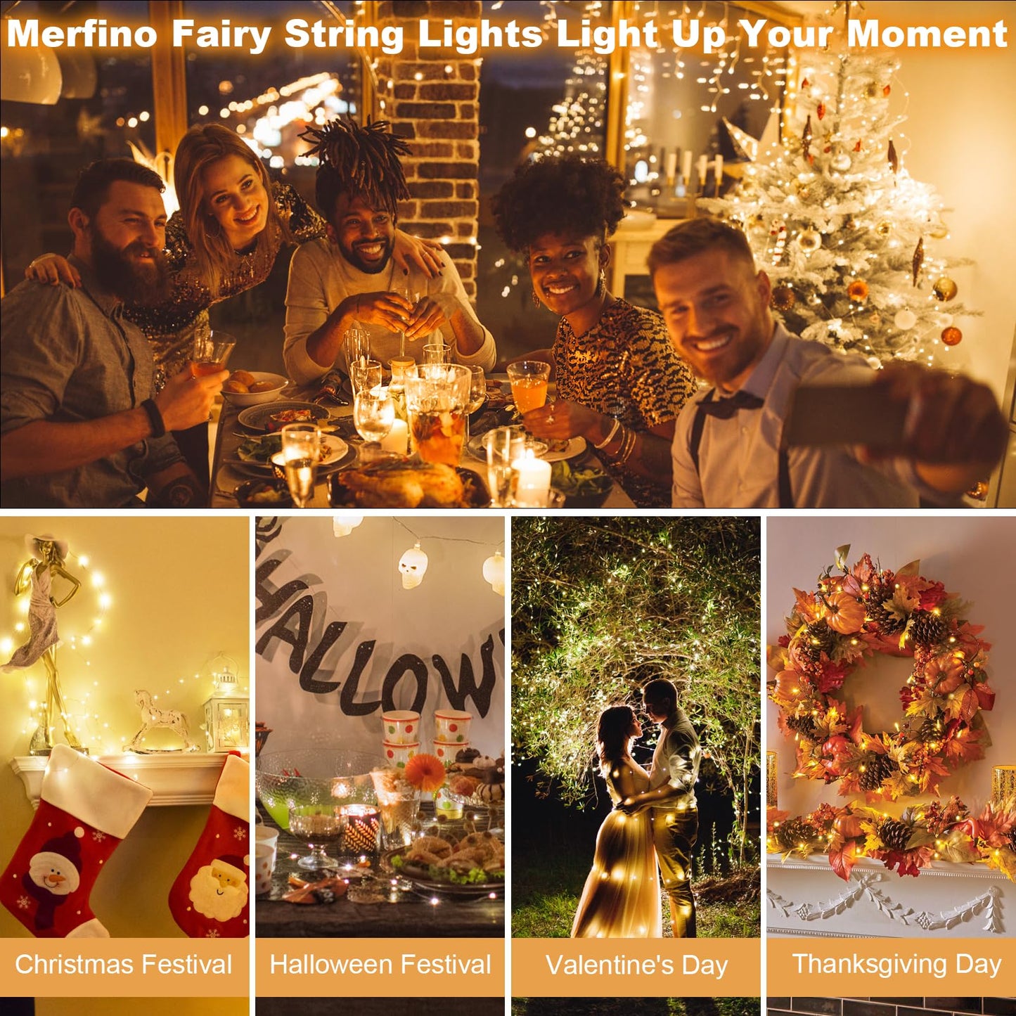 10 Pack Fairy Lights Battery Operated - 3 Speed Modes, 7Ft 20 LED String Twinkle Lights, Waterproof Copper Wire, Mini Firefly Light for Mason Jars Vases Christmas Decor, Warm White