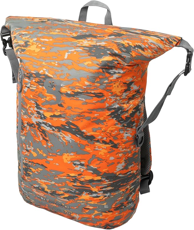 geckobrands Lightweight 30L Waterproof Backpack - Lightweight Watertight Outdoor Bag Hiking Traveling Light Water Activities