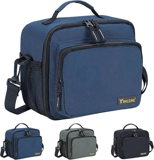 BALEINE Insulated Lunch Bag for Men Women, Leakproof Cooler Bag with Adjustable Shoulder Strap for Work Picnic, Lunch Box for Women Men (Small, Blue)