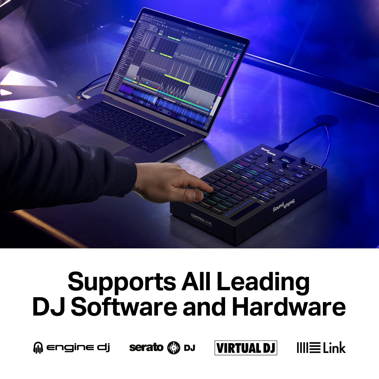 SoundSwitch Control One – Professional DMX DJ Lighting Controller with 3 Months SoundSwitch Software Access and DMX Lights and Phillips Hue Support