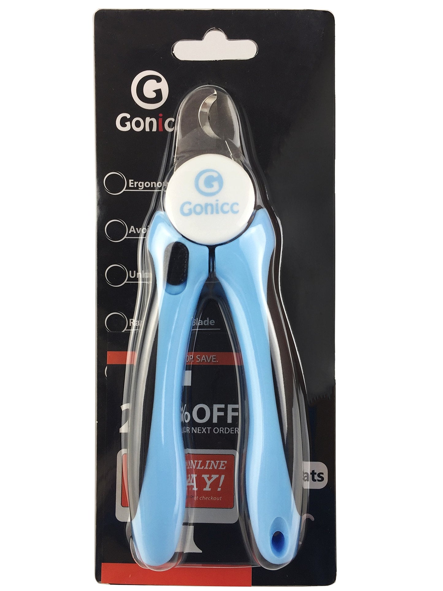 gonicc Dog & Cat Pets Nail Clippers and Trimmers - with Safety Guard to Avoid Overcutting, Free Nail File, Razor Sharp Blade - Professional Grooming Tool for Pets