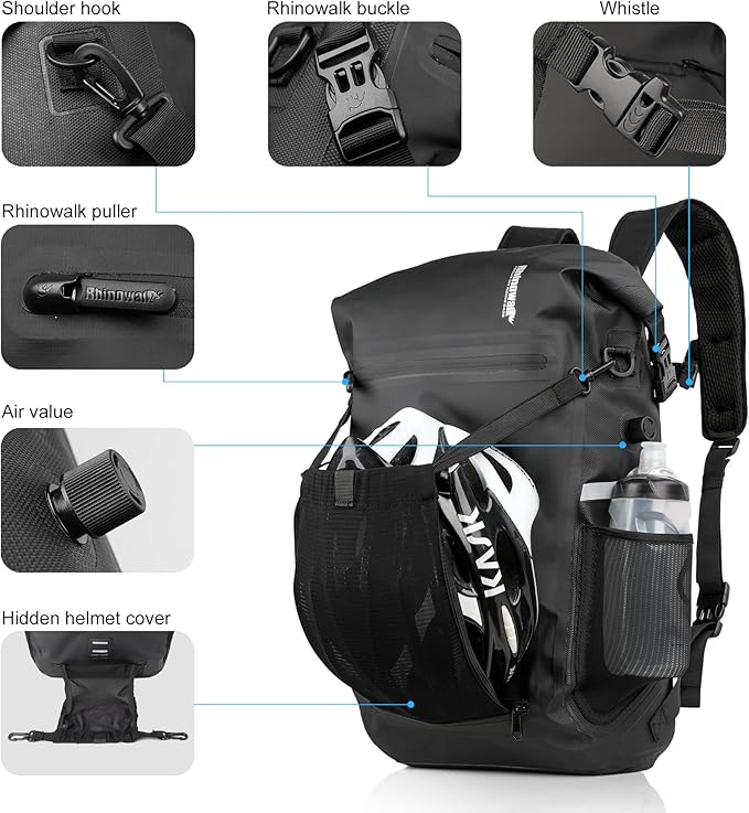 Rhinowalk Bike Pannier Bag Waterproof 22L Bicycle Rear Rack Trunk Bag for Cycling Bicycling Traveling Riding