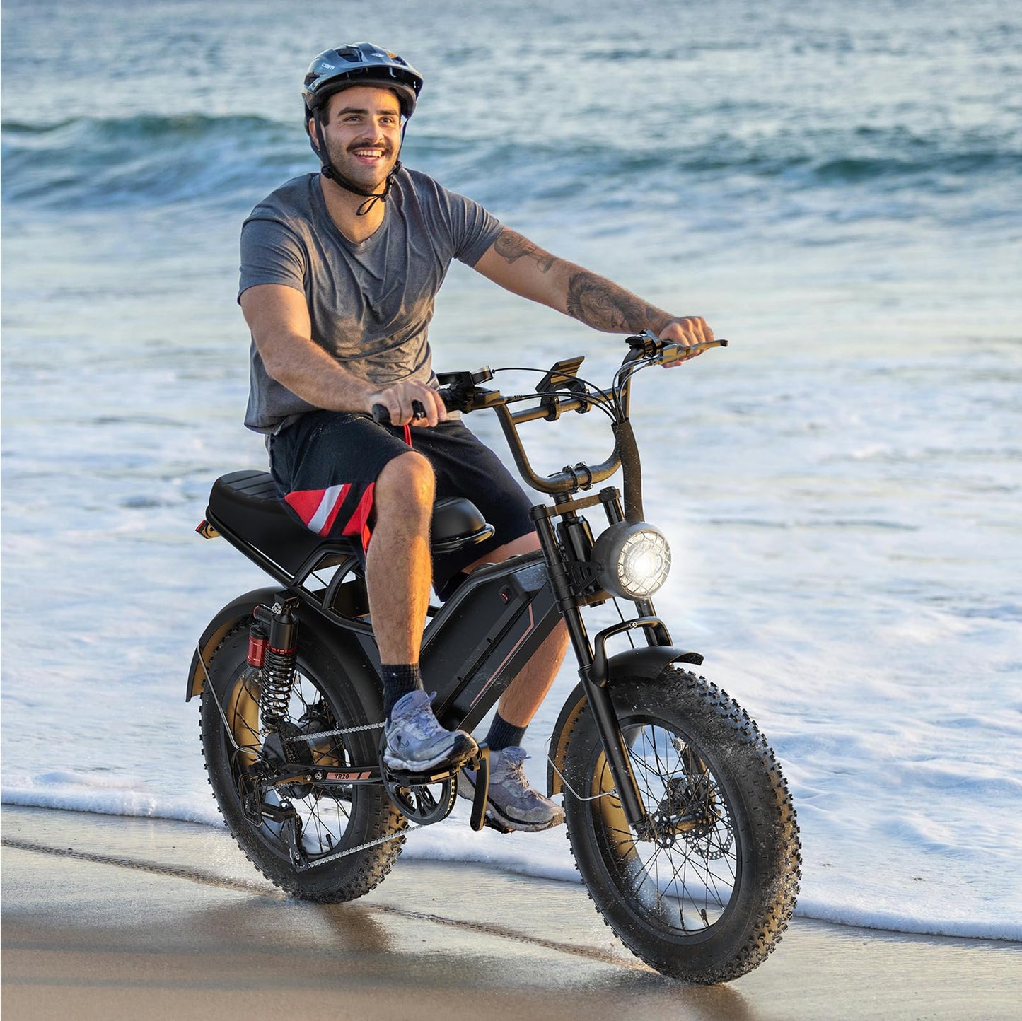 Jasion YR20 Electric Bike for Adults with Peak 2000W Motor, 48V 20AH Battery Electric Bicycle, 20" Fat Tire Dirt Bike with Hydraulic Brake & Cruise Control, Up to 32 MPH & 80 Miles Moped Style Ebike