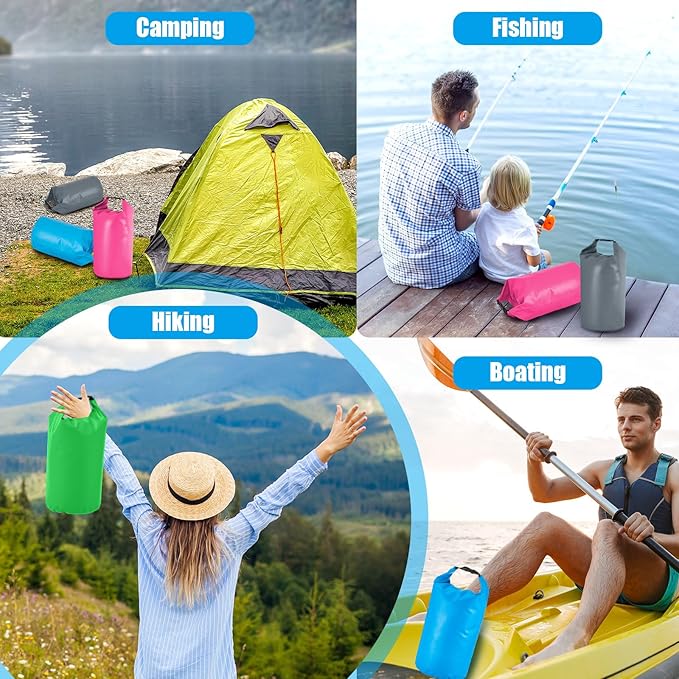 Shappy 4 Pcs Waterproof Dry Bag Floating Waterproof Dry Bag Backpack Durable Lightweight PVC Marine Dry Bags for Travel Kayaking Rafting Boating Swimming Camping Hiking Fishing(10 L)