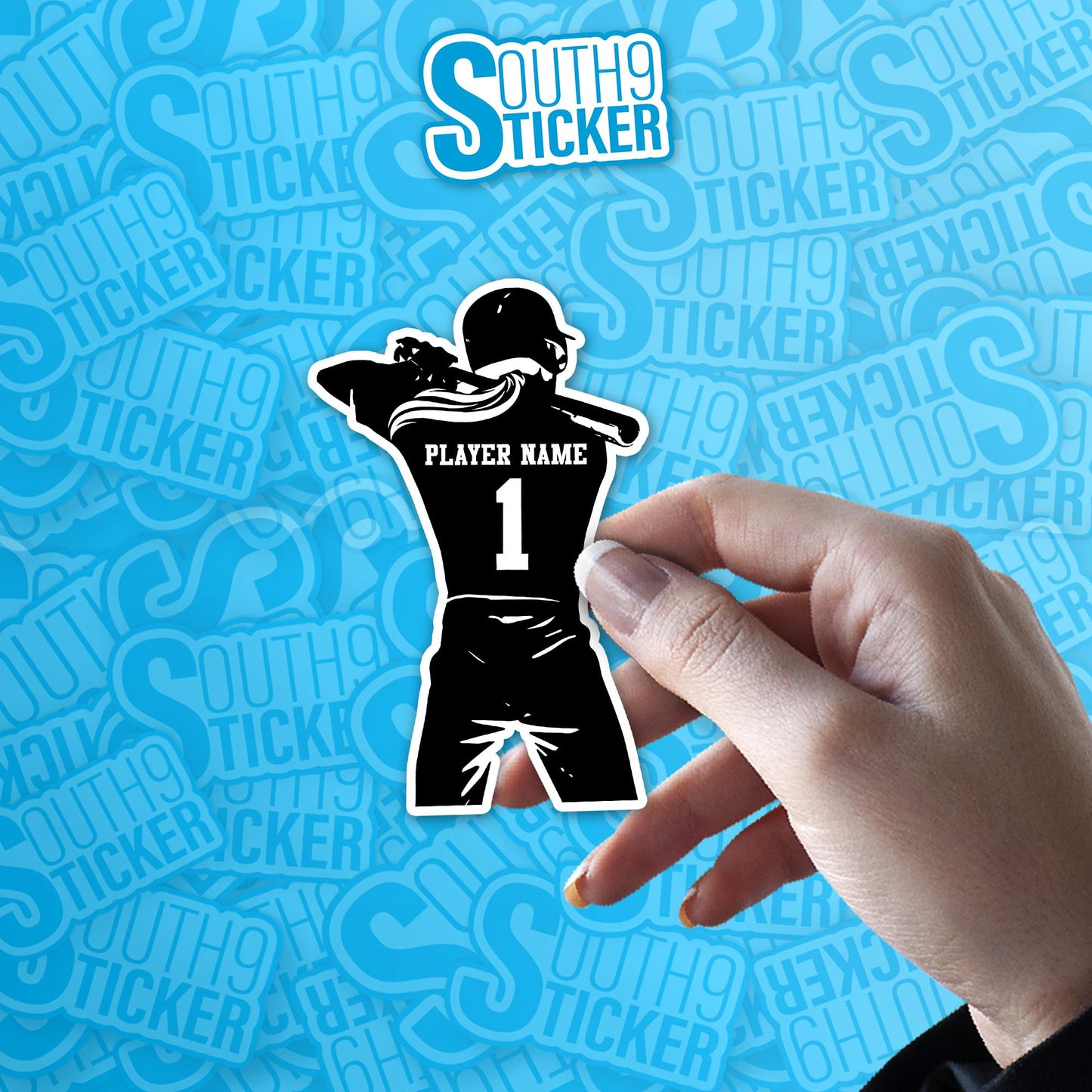 Personalized Custom Name Baseball Sticker Baseball/Softball Name & Number Player Jerseys Sports Waterproof Die-Cut Vinyl Stickers for Water Bottle Laptop Hard Hat Decal Stuff Gift for Men Women Kids