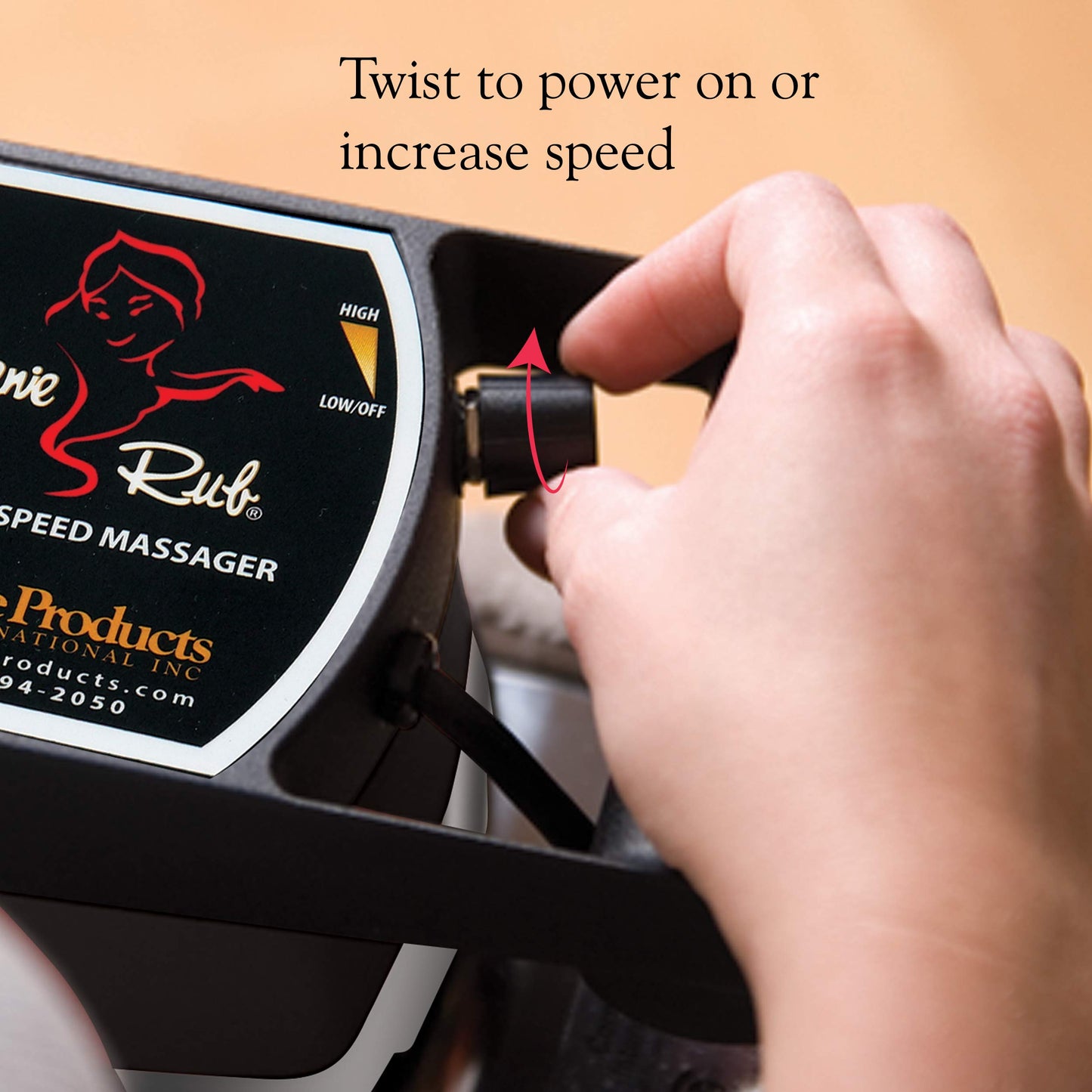 Core Products Jeanie Rub Massager Deluxe Package - Variable Speed Electric Massager for Deep Tissue Pain Relief, Full Body Massage, Back & Shoulder Massager w Fleece Pad Cover & Trigger Point