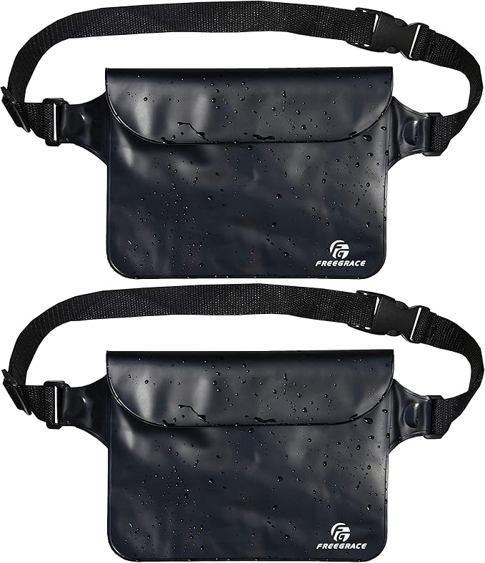 Waterproof Pouches with Waist Strap / Pouch Case Bundle Set- Keep Your Phone & Valuables Dry and Safe - Waterproof Dry Bags for Boating Swimming Snorkeling Kayaking Beach Water Parks Pool
