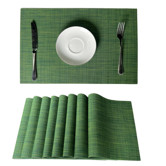 WAZAIGUR Placemats Set of 4 for Dining Table Heat-Resistant Washable Place Mats Woven Vinyl Kitchen Table Mats Easy to Clean,Navy Blue