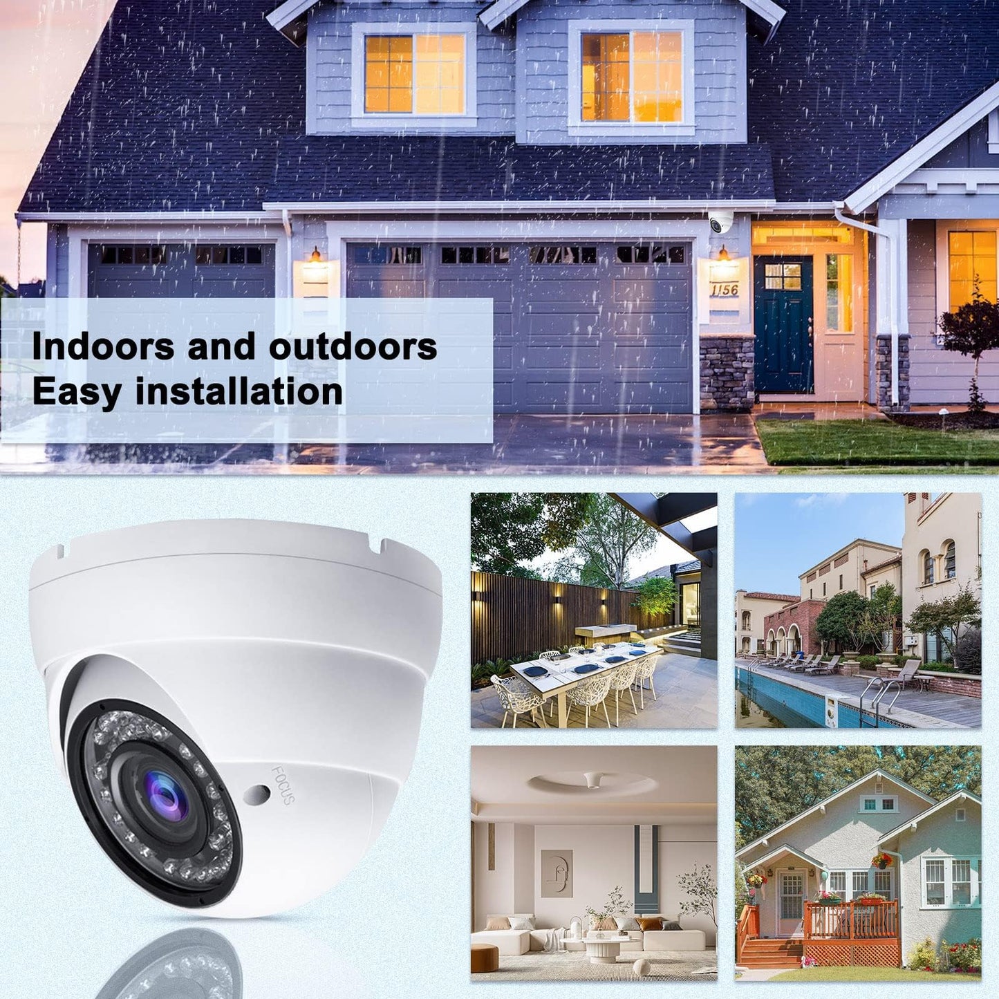 Anpviz Analog CCTV Camera 1080P HD 4-in-1(TVI/AHD/CVI/960H CVBS), 4X Manual Focus/Zoom Analog Camera 2.8-12mm Varifocal Lens, 36 IR-LEDs Dome Turret Security Camera for Indoor and Outdoor