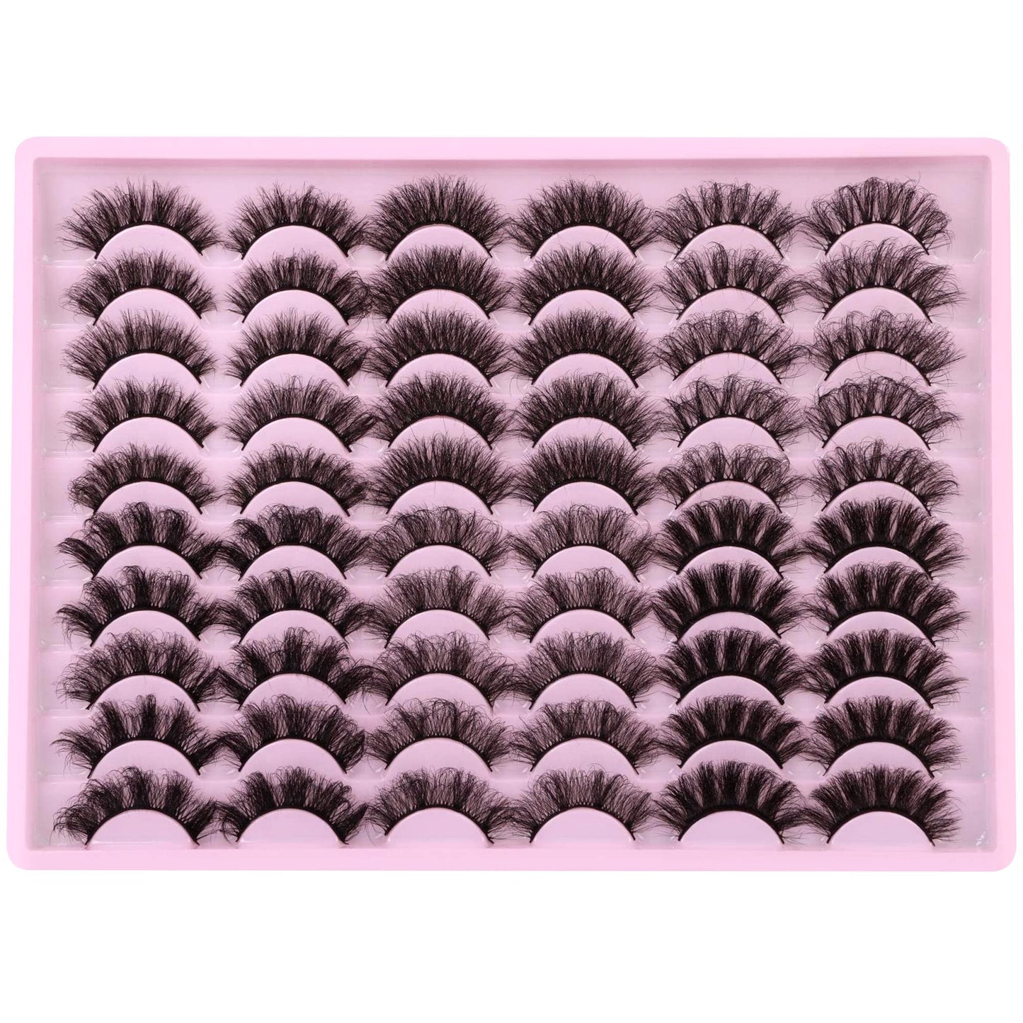 ALPHONSE Mink Lashes Fluffy Wispy 20 MM Eyelashes 8D High Volume Dramatic False Lashes Pack Long Thick Fake Eyelash 30 Pairs Multipack
